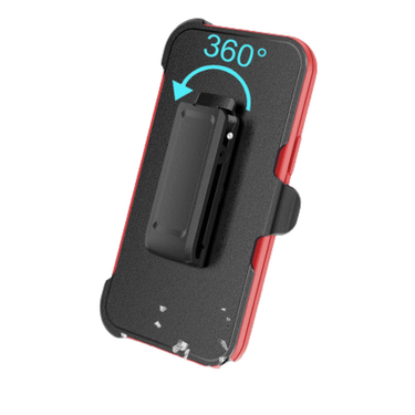 iPhone 14 Pro Max Rugged Armour Case Cover with 360° Rotation, Belt Clip, and Kickstand - Tough and Shockproof Protection - Red